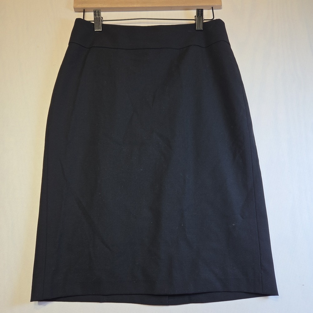 Banana Republic Black Wool Blend Pencil Skirt Size 2 Lined Career Office